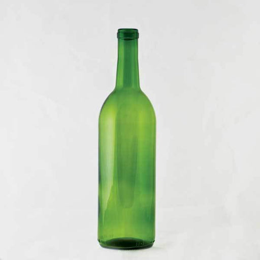 750 milliliter Green Claret Bottle for use with cork only