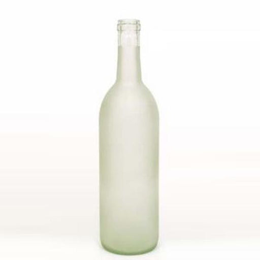 750 ml Clear Frosted Glass Bordeaux Wine Bottles, 12 ct