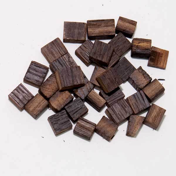French medium-plus toast oak cubes in a pile