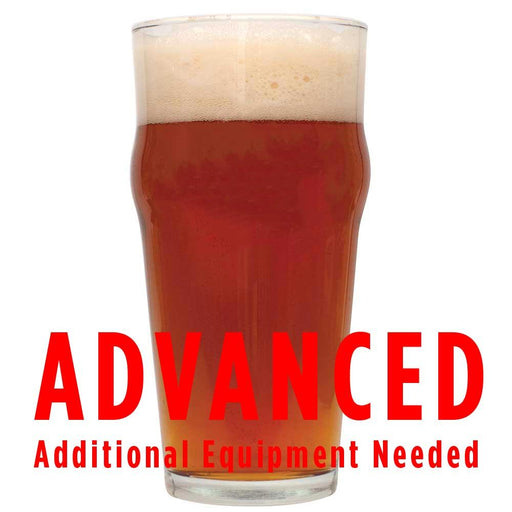 Elegant Bastard American Strong Ale in a glass with an All-Grain caution: "Advanced, additional equipment needed"