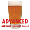 Sierra Madre Pale Ale in a glass with a customer caution in red text: "Advanced, additional equipment needed" to brew this recipe kit