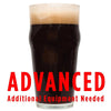 A glass of Oatmeal Stout with an All-Grain caution in red text: "Advanced, additional equipment needed"