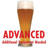 Bavarian Hefeweizen homebrew in a glass with an All Grain warning: "Advanced, additional equipment needed"
