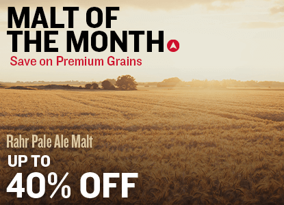 Promotional banner for Rahr Pale Ale Malt with a field background