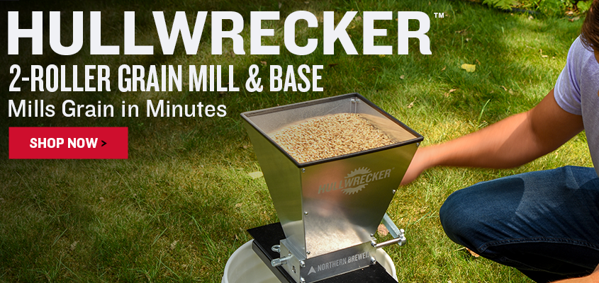 Hullwrecker 2-Roller Grain Mill & Base