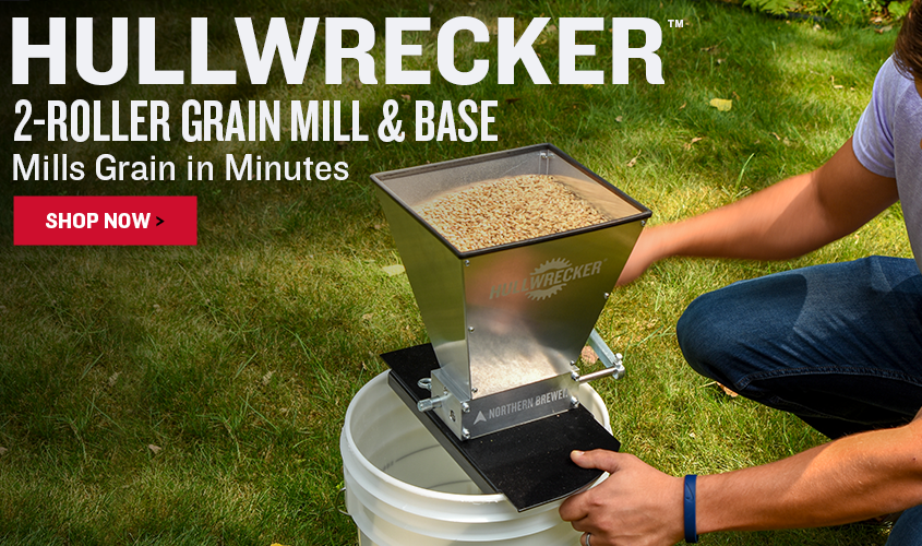 Hullwrecker 2-Roller Grain Mill & Base