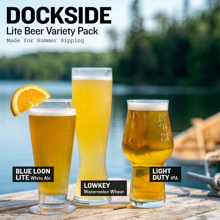 Dockside – Lite Beer Variety Pack. Made for Summer Sipping.