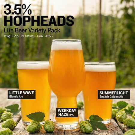 3.5% Hopheads – Lite Beer Variety Pack . Big Hop Flavor, Low ABV.