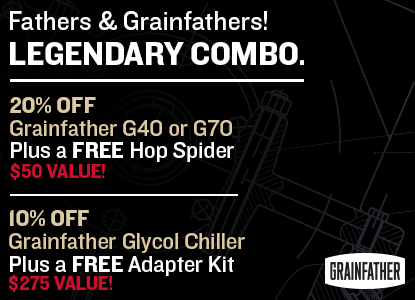 Grainfather Summer Sale. 20% Off G40 or G70 Electric All-in-One All-Grain Brewing System. 10% Off GC2 or GC4 Glycol Chiller.