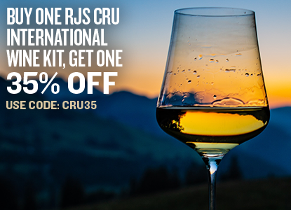 Buy One RJS Cru International Wine Kit, Get One 35% Off. Use code: CRU35