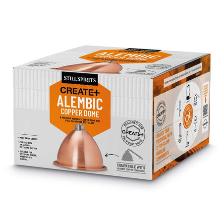 Box of Still Spirits Create Alembic Copper Dome on a white background