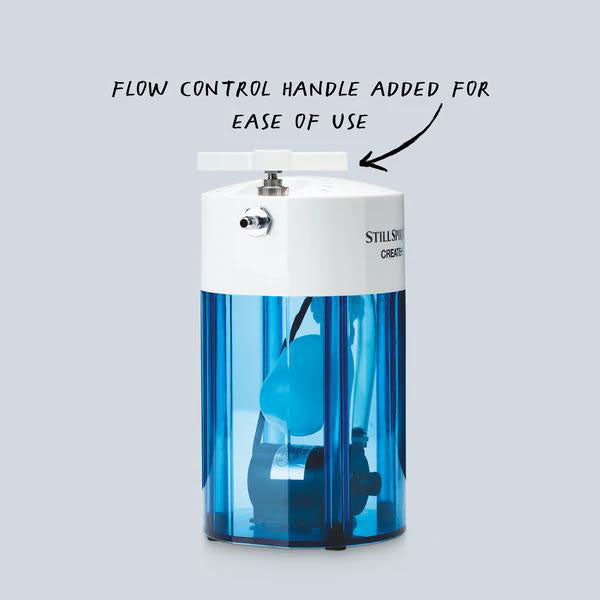 Still Spirits Create+ Water Flow Regulator with text calling out the flow control.