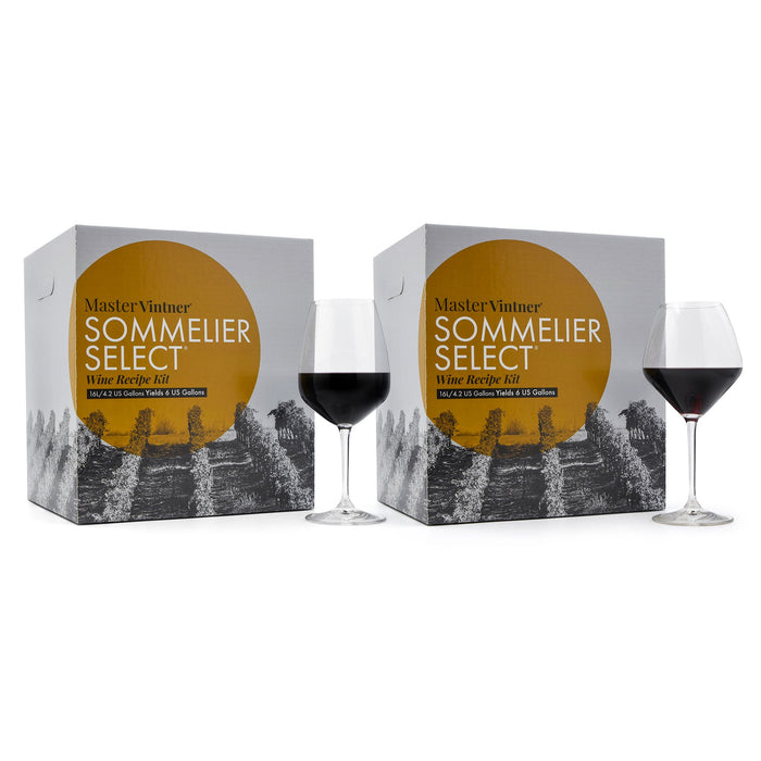 Two Master Vintner Sommelier Select wine kits with red wine glasses – Tongue Twisters Two Pack