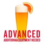 Sunny Side Grapefruit Radler in a glass with a grapefruit wedge and a text overlay "Advanced Additional Equipment Needed"