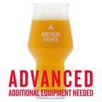 Haze Phazer IPA in a glass with text overlay "Advanced Additional Equipment Needed"