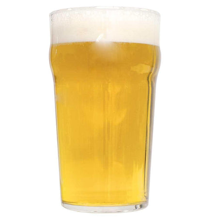 Little Wave Blonde Ale low-ABV beer in a pint glass with white foam