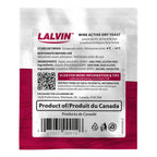 Back of Lalvin QA23 wine yeast packaging