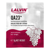Lalvin QA23 wine yeast package with grape illustration on a white background