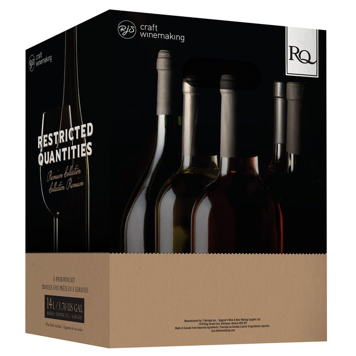 Right side of the RJS RQ 2024 Italian Sangiovese Cabernet Sauvignon Wine Kit box