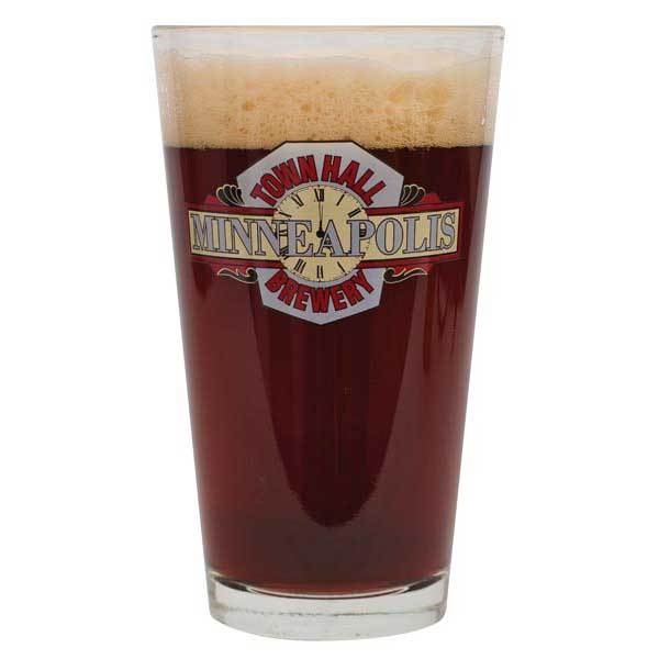 A glass filled with Town Hall Hope and King Scotch Ale