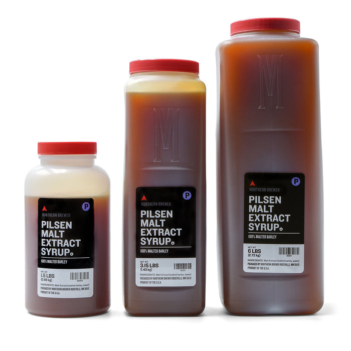 Briess Pilsen Malt Extract Syrup in 1.5-, 3.15-, and 6-pound containers