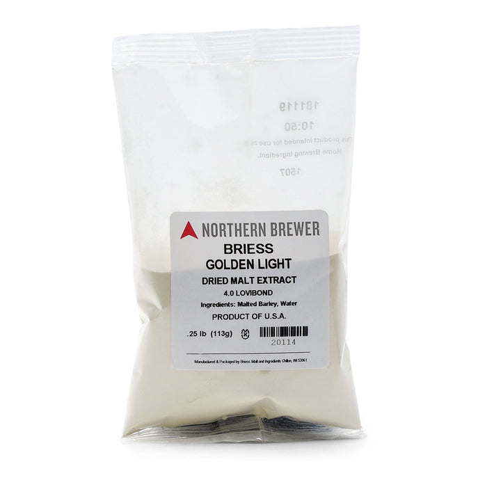 Quarter-pound bag of Golden Dry Malt Extract (DME)