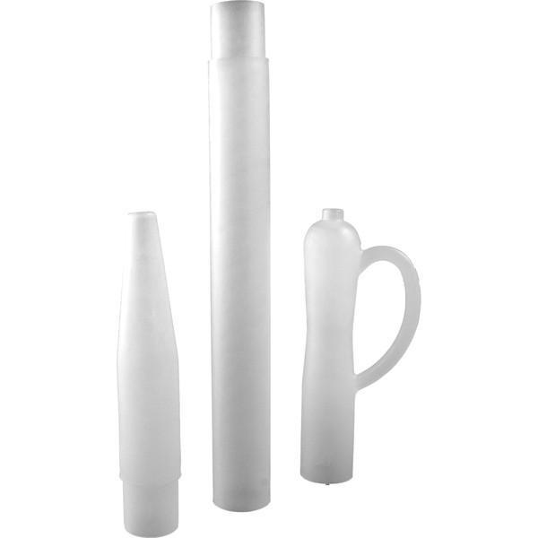 The plastic wine thief separated into three pieces for easy cleaning