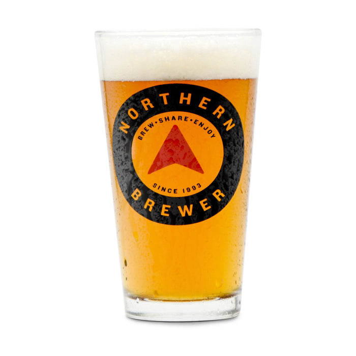 A full Northern Brewer Logo Pint Glass