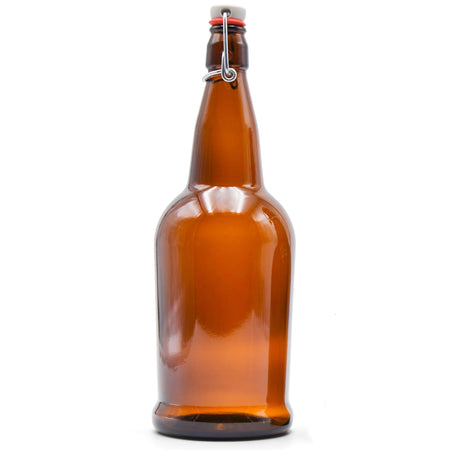 1-liter brown EZ-Cap Bottle with a swing top closed