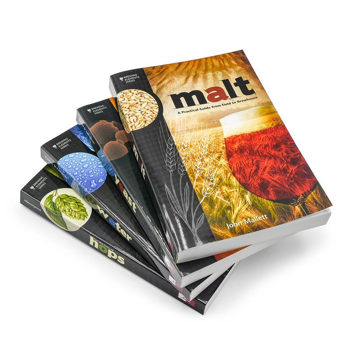 Four in-depth books about Yeast, Hops, Water, and Malt