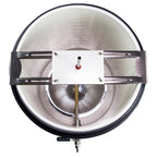 Top-down view into the mash tun, showing off the sparge arm