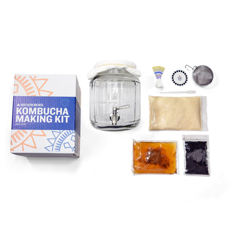 Kombucha Brewing Starter Kit with SCOBY - 1 Gallon close up of content