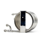 Northern Brewer Stainless Counterflow Chiller resting on its side