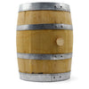 Upright Brother Justus Whiskey Barrel with a cork in the bung hole