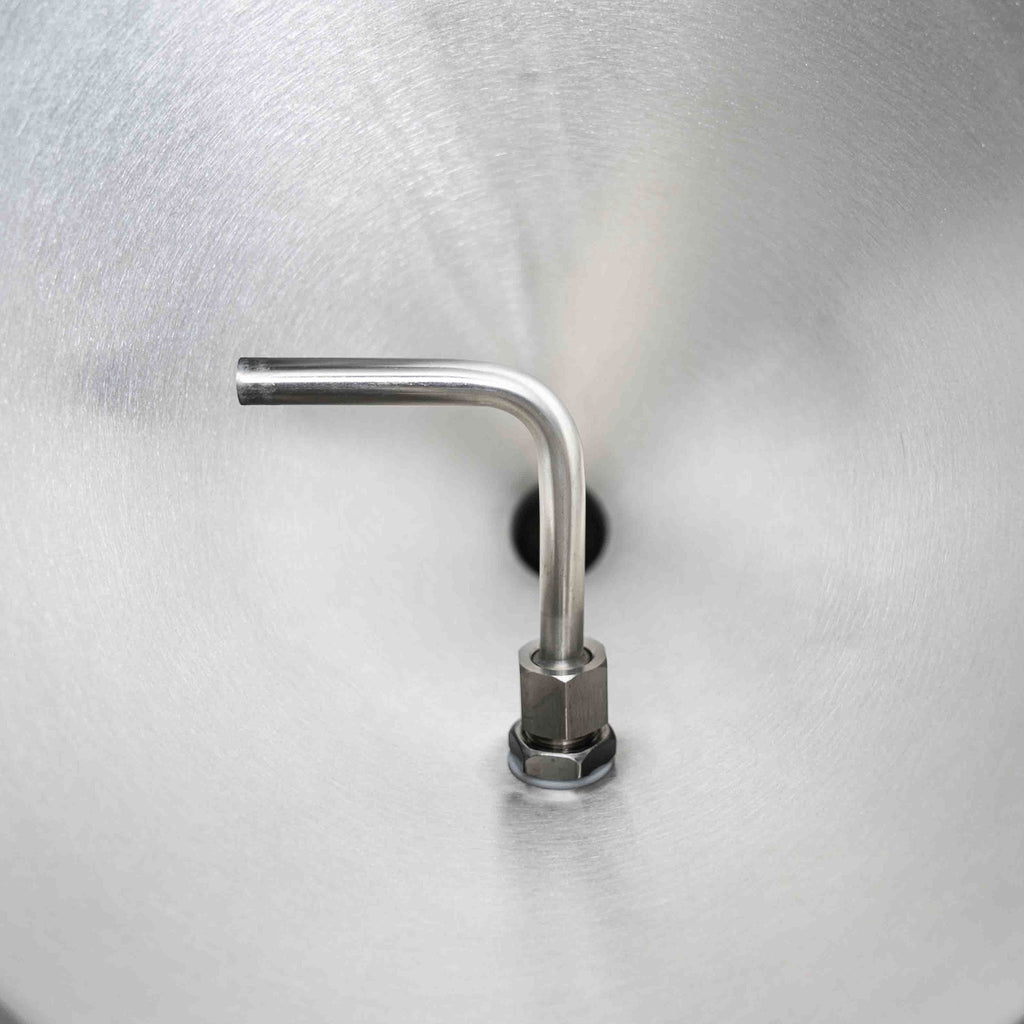Close up of Anvil Crucible Fermentor rotating racking arm