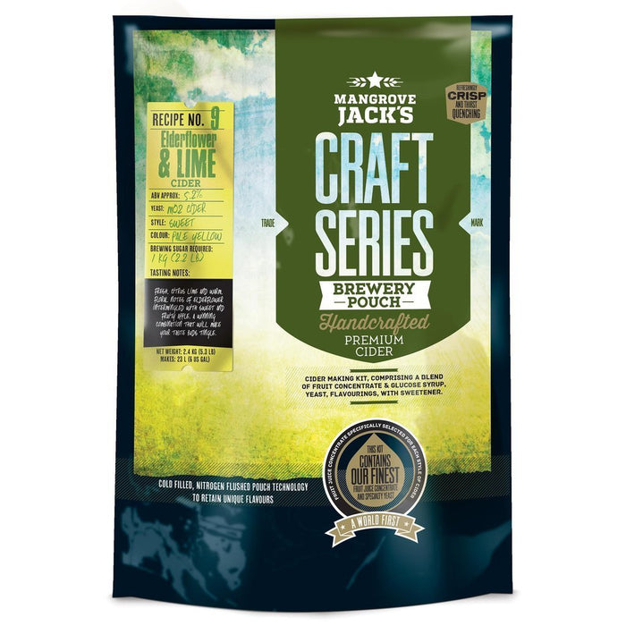 Craft Hard Elderflower and Lime Cider Recipe Kit Mangrove Jacks