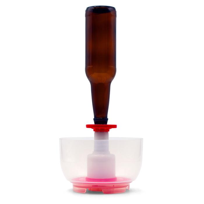 Monster Cleaner Bottle Rinser with bottle on top