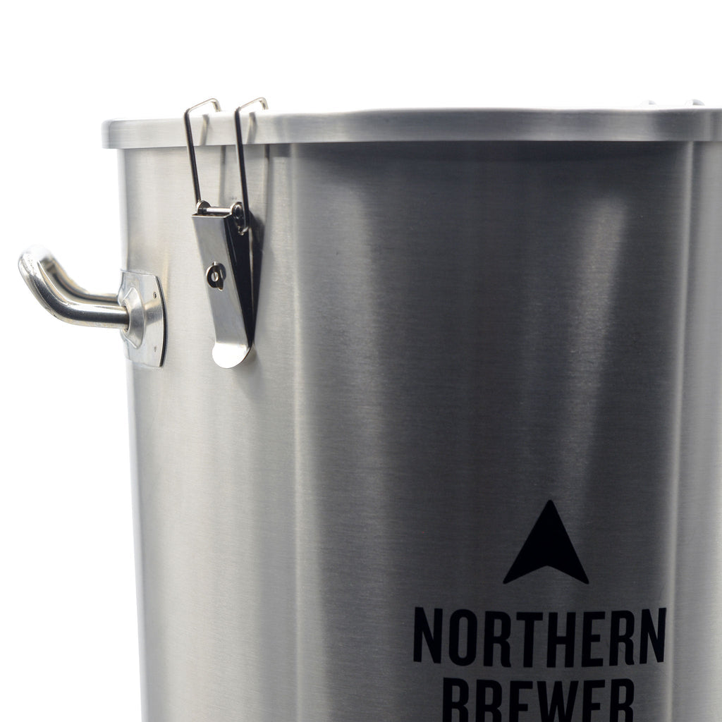 Close up of handle and locking clamps on the Reactor Conical Fermentor