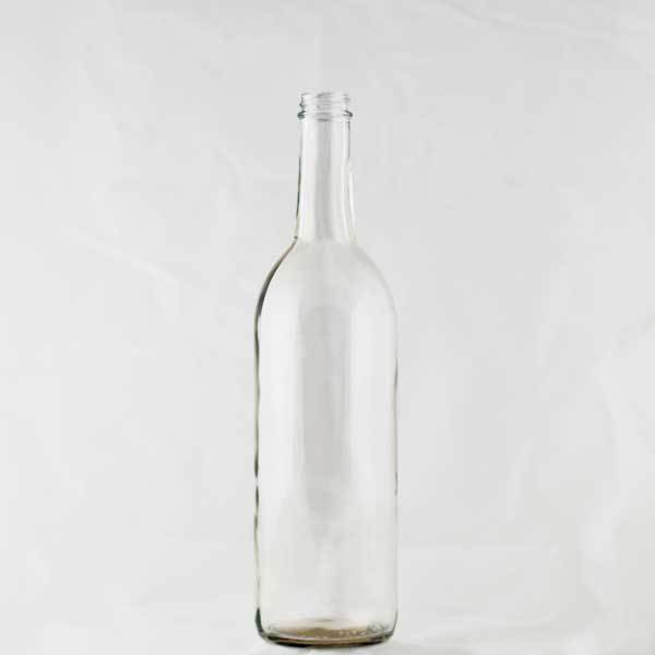 750 milliliter Clear Claret bottles with a screw finish