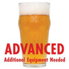 Kama Citra Session homebrew in a glass with an All-Grain caution in red text: "Advanced, additional equipment needed"