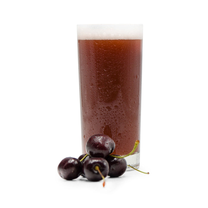 Fruit Stand Beer in a glass with Cherries
