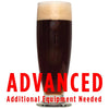 Pilsner Obscura Schwarzbier All Grain Recipe Kit in a glass with text warning advanced additional equipment needed.