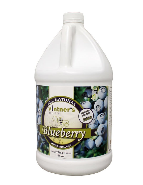 Vintner's Best Blueberry Fruit Wine Base in a 128-ounce jug