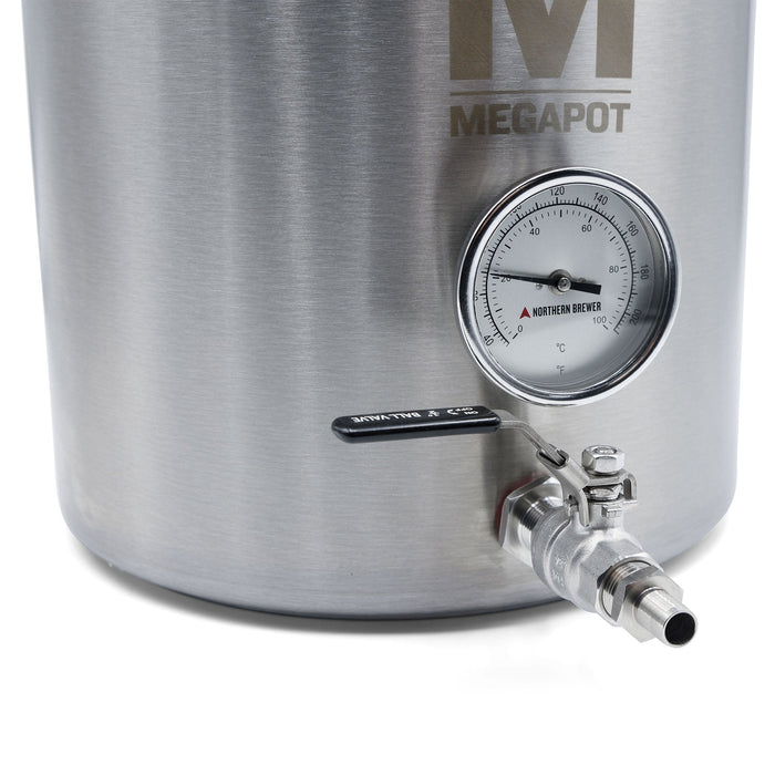 8 Gallon 304 Stainless Steel Brew Kettle with Valve and Thermometer