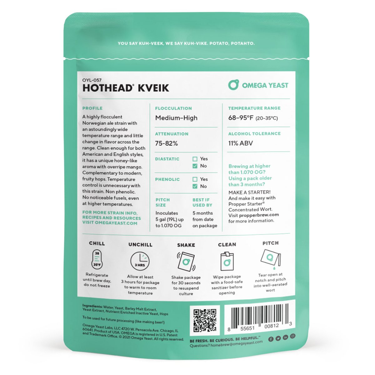 Omega Yeast OYL-057 HotHead Ale - Kveik Strain Back