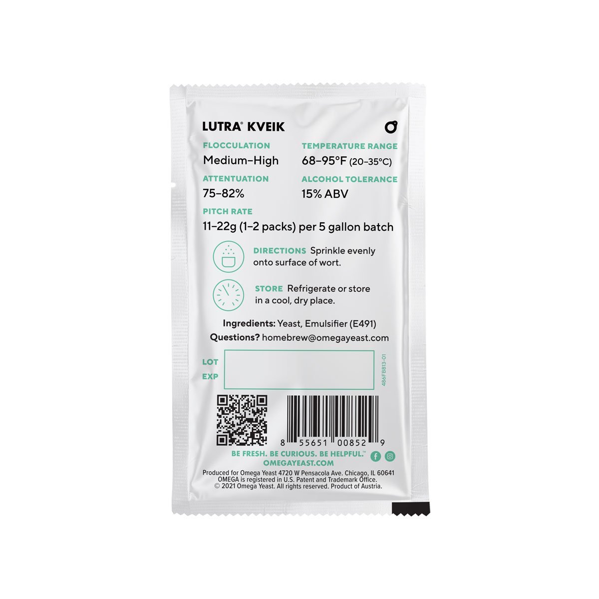 Omega Yeast OYL071 Dried Lutra Kveik Back