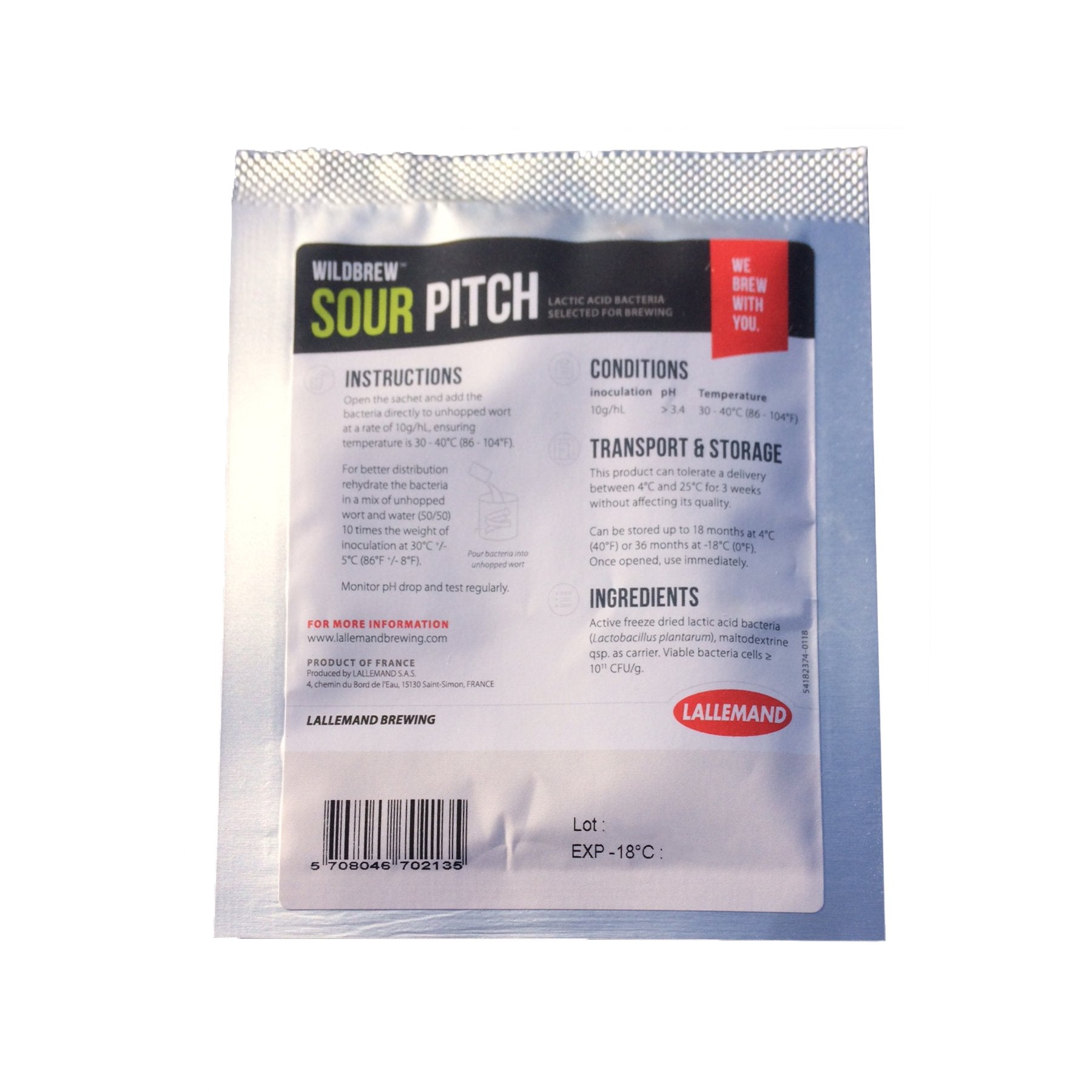 WildBrew™ Sour Pitch Lactobacillus Plantarum - 10 grams – Northern