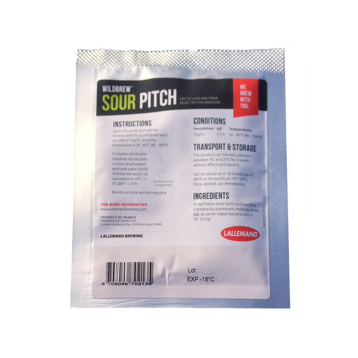 Back of Lallemand WildBrew™ Sour Pitch Lactobacillus Plantarum - 10 grams