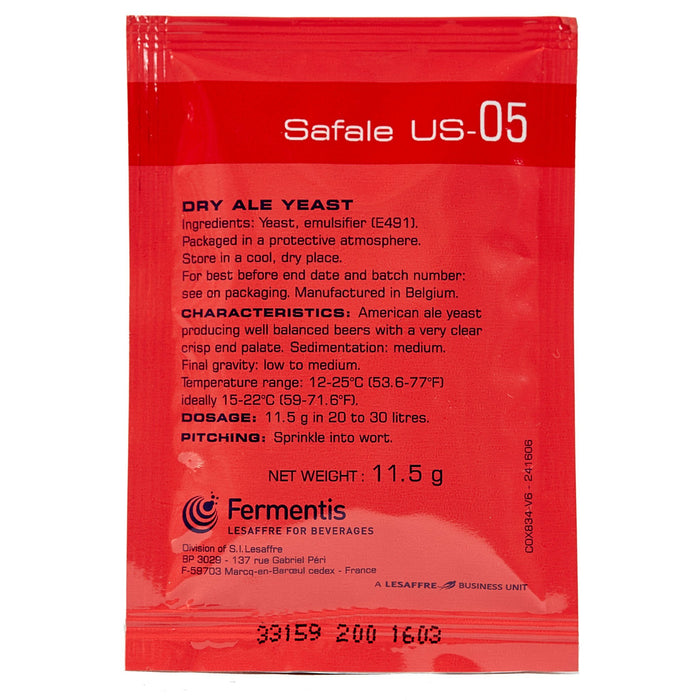 Safale US-05 American Ale Dry Yeast