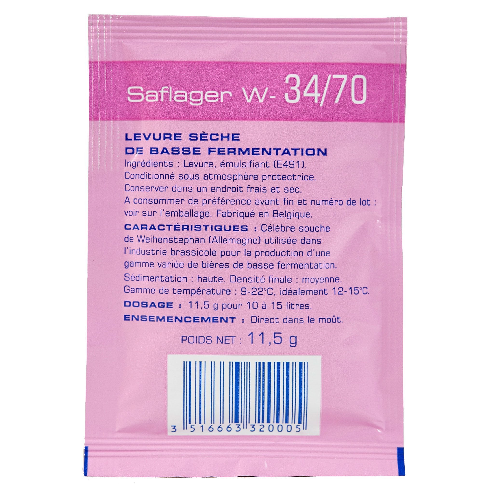 saflager 34/70 yeast back